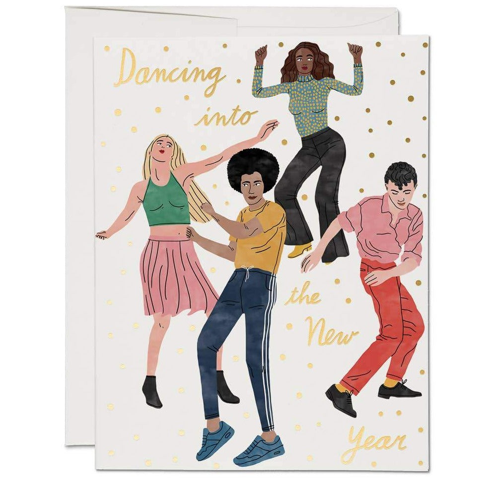 Red Cap Cards - Dancing into the New Year Card