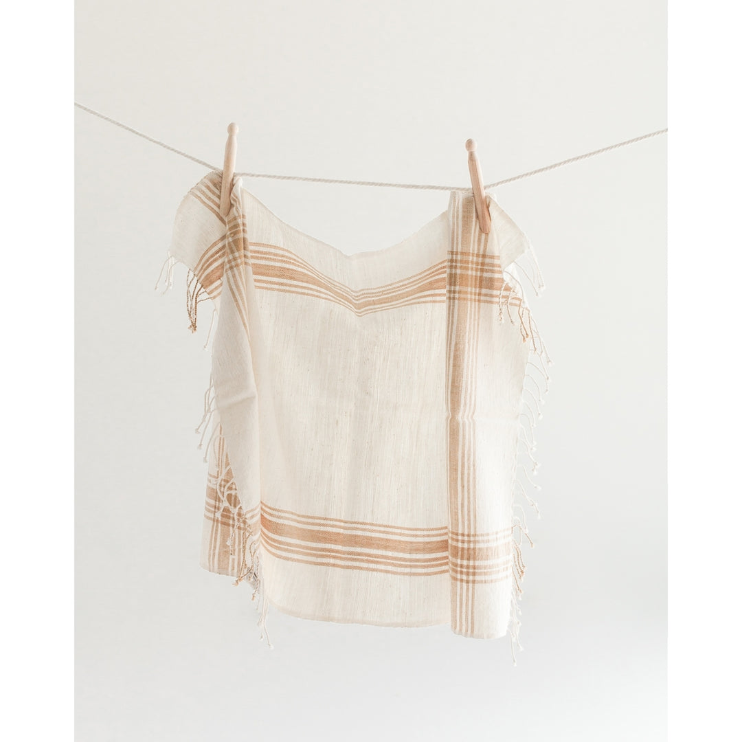 Creative Women - Cabin Hatch Cotton Hand Towel in Natural with Beige
