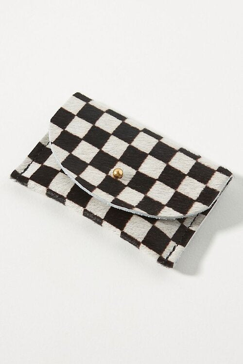 Primecut – Black Checkered Cowhide Card Holder