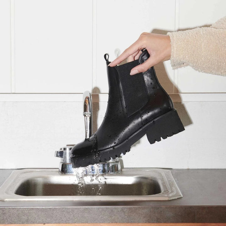 Freda Salvador – Brooke Chelsea Ankle Boot in Water Resistant Black Calf