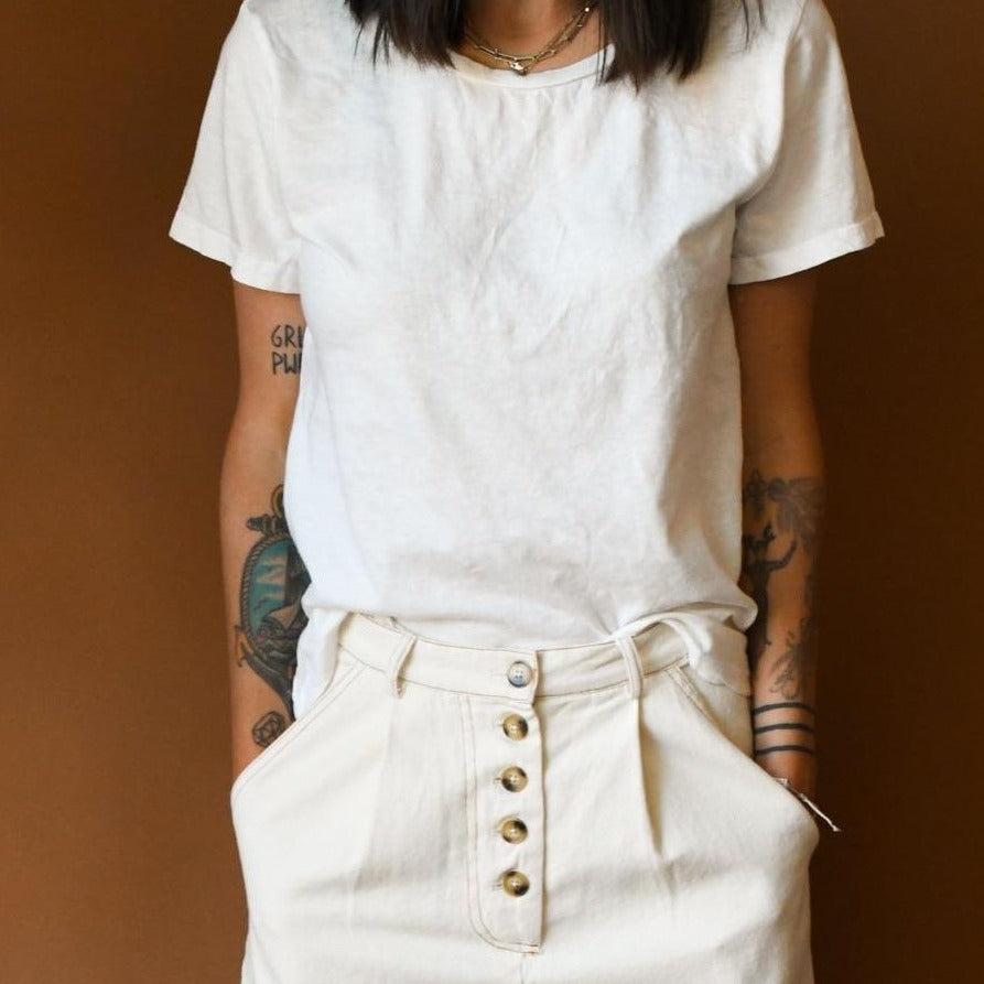 Jungmaven Ojai Tee in Washed White