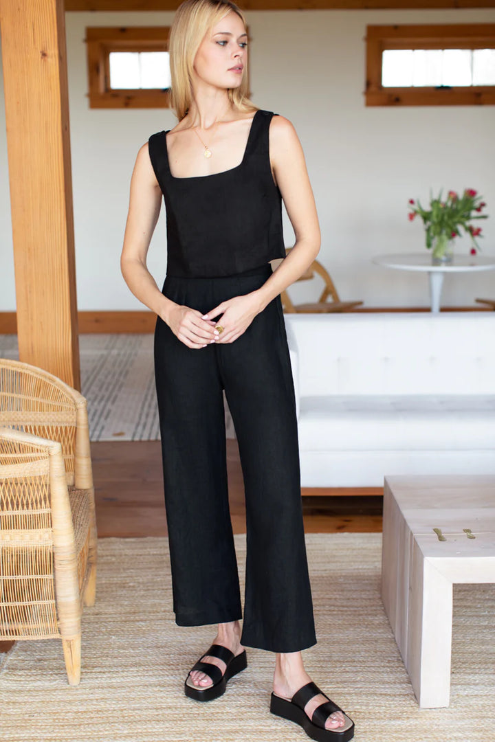 Emerson Fry - Roma Pant in Black Linen