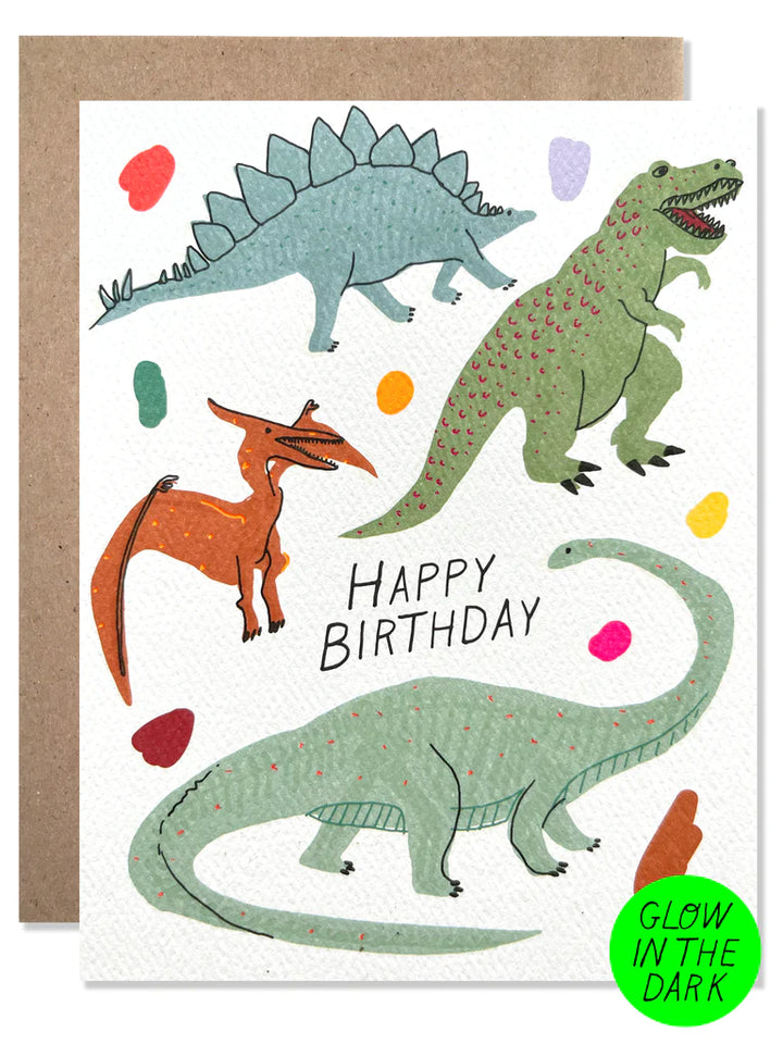 Hartland Cards - Happy Birthday Glow in the Dark Dinosaurs