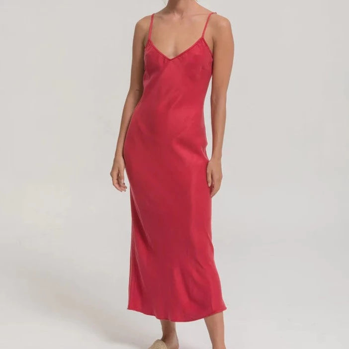 Cali Dreaming – Jones Slip Dress in Red