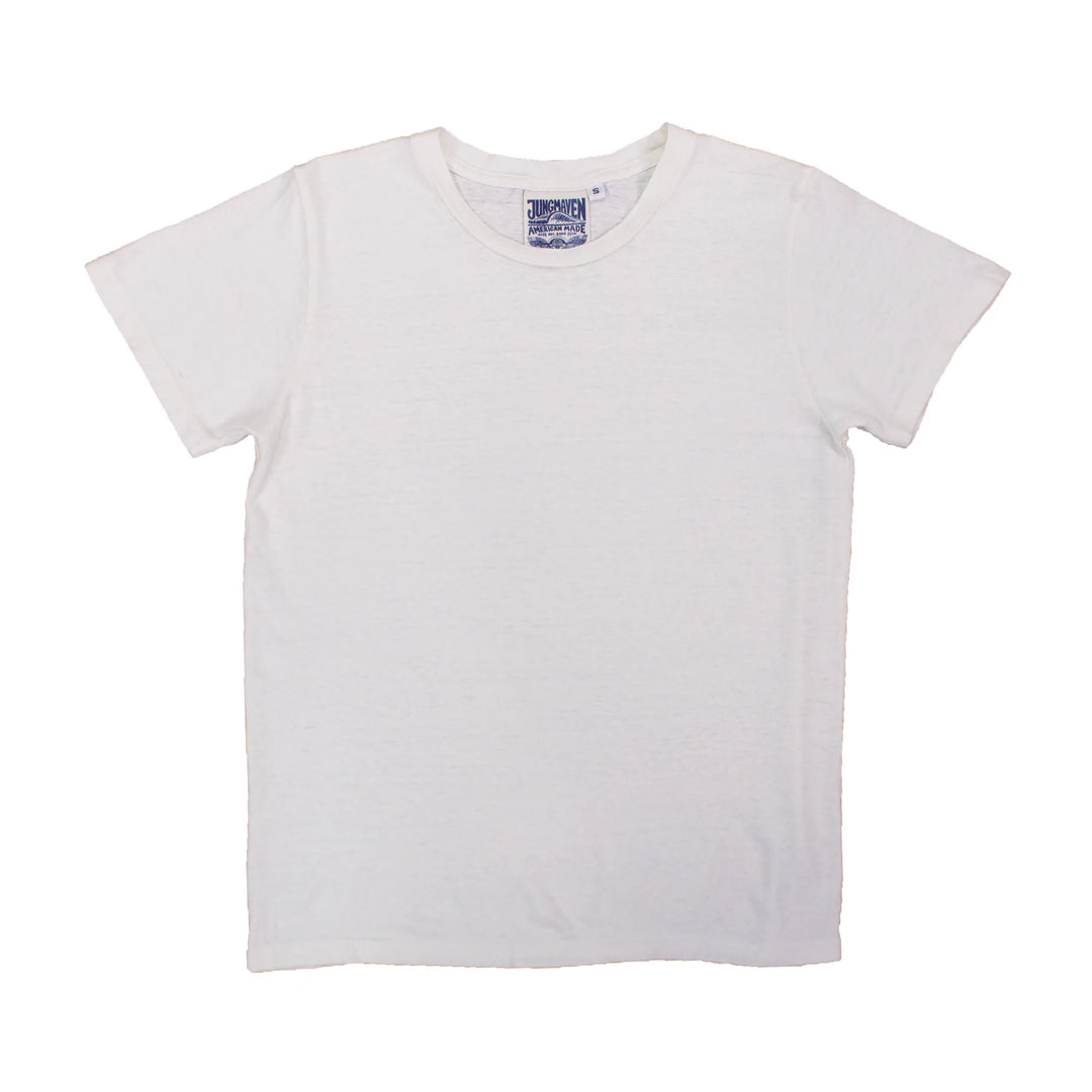 Jungmaven - Lorel Cropped Tee in Washed White
