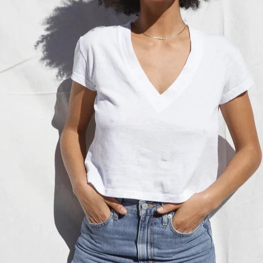 Perfect White Tee - Alanis Recycled V-Neck in White