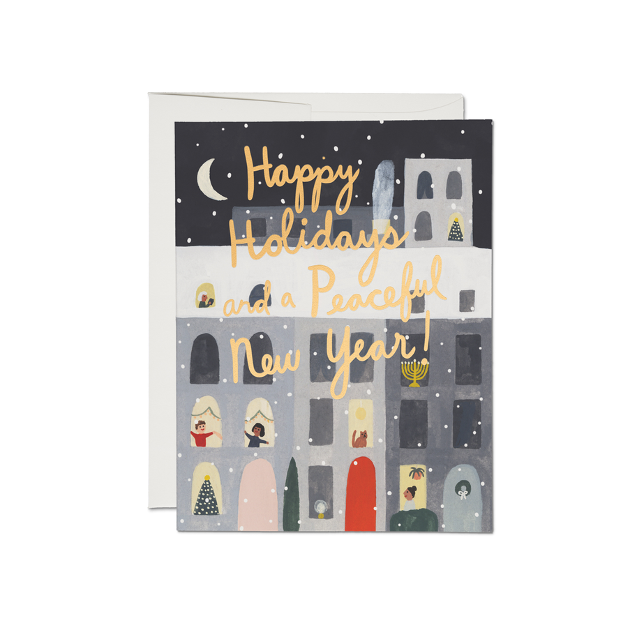 Red Cap Cards - Happy Holidays Peaceful New Year