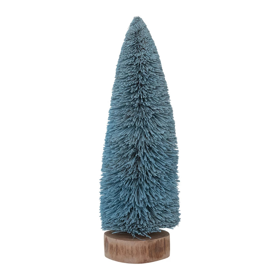 2-1/2" Round x 11"H Sisal Bottle Brush Tree with Wood Base