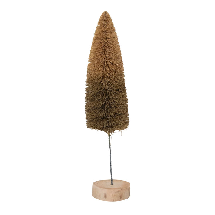 2-1/2" Round x 11"H Sisal Bottle Brush Tree with Wood Base