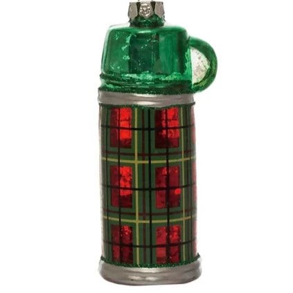 Hand-Painted Glass Thermos Ornament