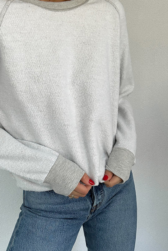 Perfect White Tee - Ziggy Inside Out Sweatshirt in Heather Grey