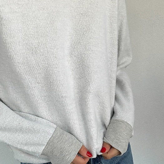 Perfect White Tee - Ziggy Inside Out Sweatshirt in Heather Grey